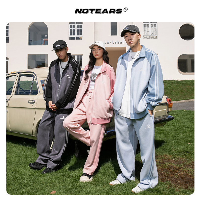 NOTEARS/没有眼泪 慵懒运动仿麂皮夹克运动套装TZ20A