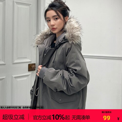美式复古座山雕棉服夹克外套
