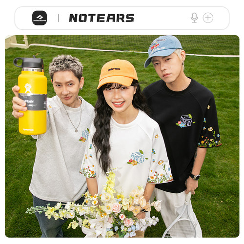 NOTEARS花卉字母刺绣T恤
