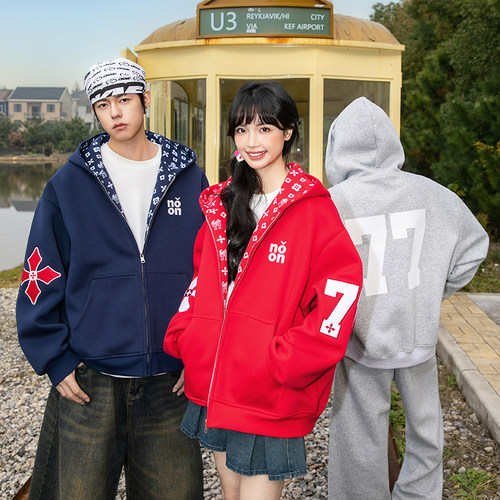 NOTEARS派克风开衫卫衣情侣外套