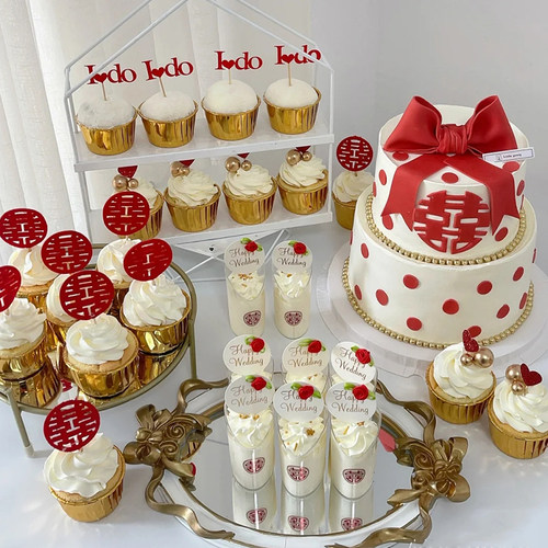 订婚结婚蛋糕装饰推推乐甜品台