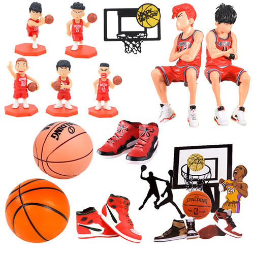儿童男孩生日篮球蛋糕装饰摆件