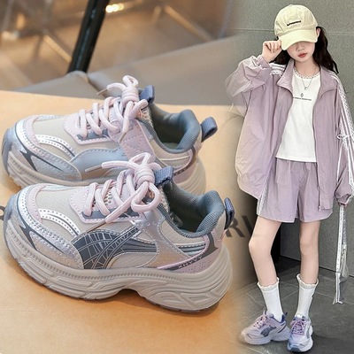 女童运动鞋秋季新款软底老爹鞋