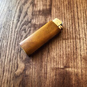 复古草蜢金属防风打火机皮套Cricket真皮头层牛皮保护套手工缝制