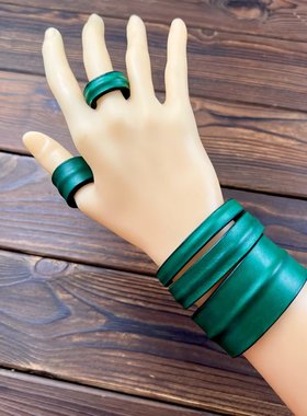 原创小众男女情侣款真皮手镯手环