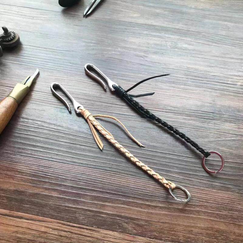 编织牛皮钥匙扣防丢绳皮钥匙链防盗汽车钥匙圈裤链财布链子纯手工