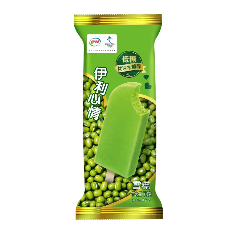 伊利冰淇淋绿色伊利心情低糖雪糕冰棍冰淇凌整箱40支广东省内包邮