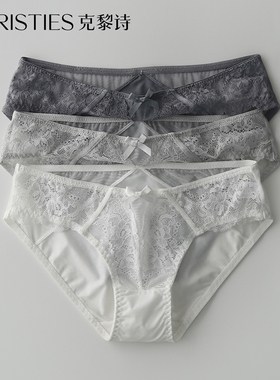 黑色内裤女蕾丝低腰性感镂空纯棉裤纯欲少女白色女士三角2025新款