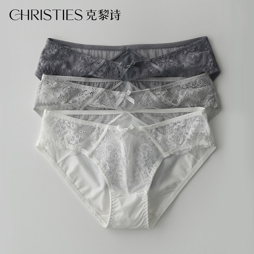 4条内裤蕾丝低腰性感镂空黑色