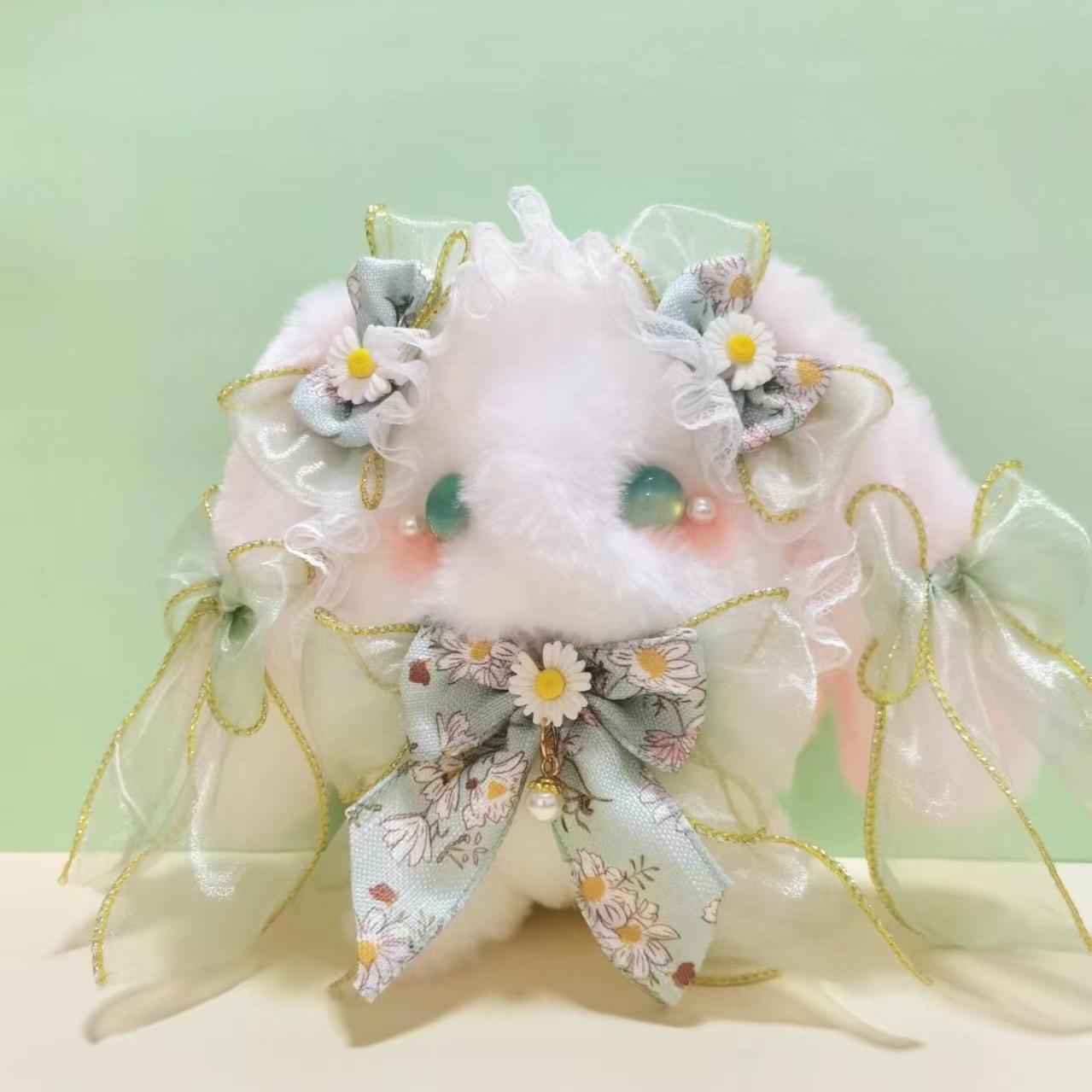 手作风兔子玩偶月野绿色毛绒玩具