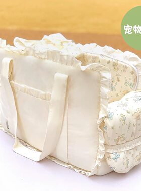 韩国宠物纯色荷叶边单肩手提包