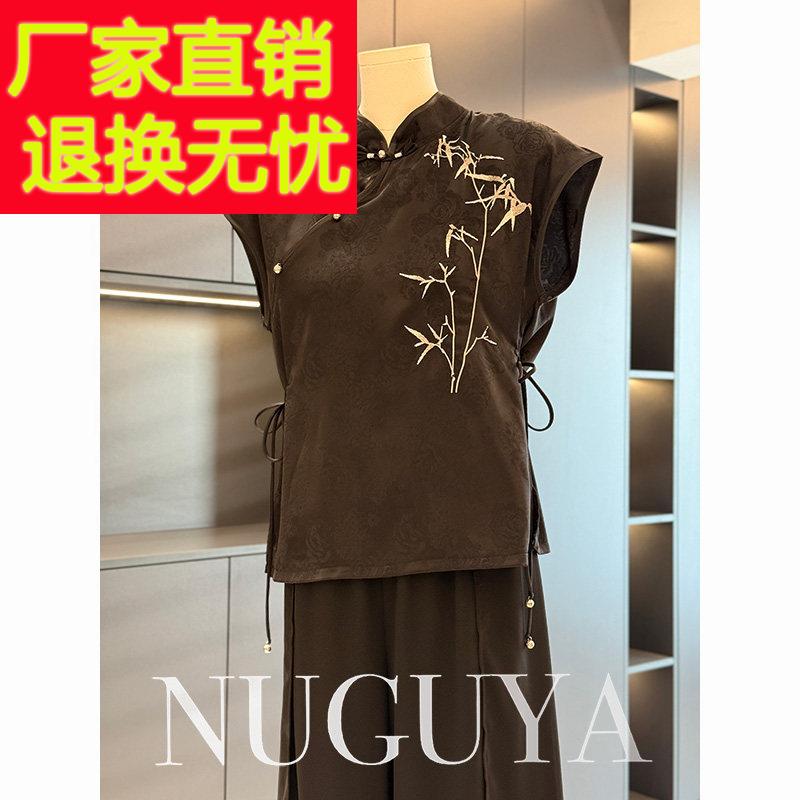新中式国风妈妈装套装女短袖2025年夏装新款气质百搭中年人两件套