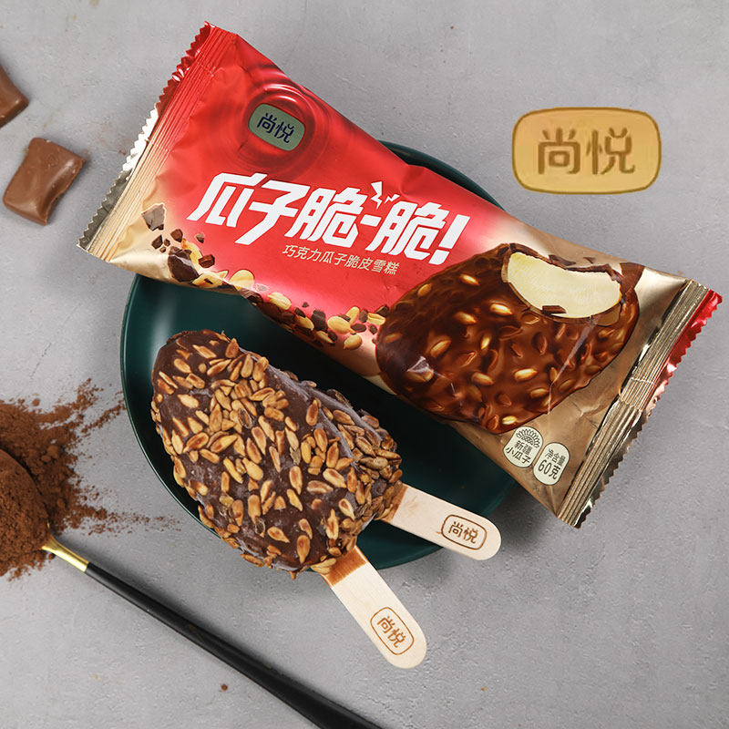 5支-尚悦瓜子脆脆雪糕冰淇淋坚果巧克力脆皮冰棒尚月生巧牛奶冷饮