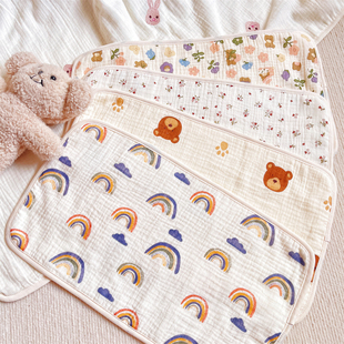 六层纯棉纱布枕巾儿童枕头巾新生儿婴儿云片枕宝宝枕垫