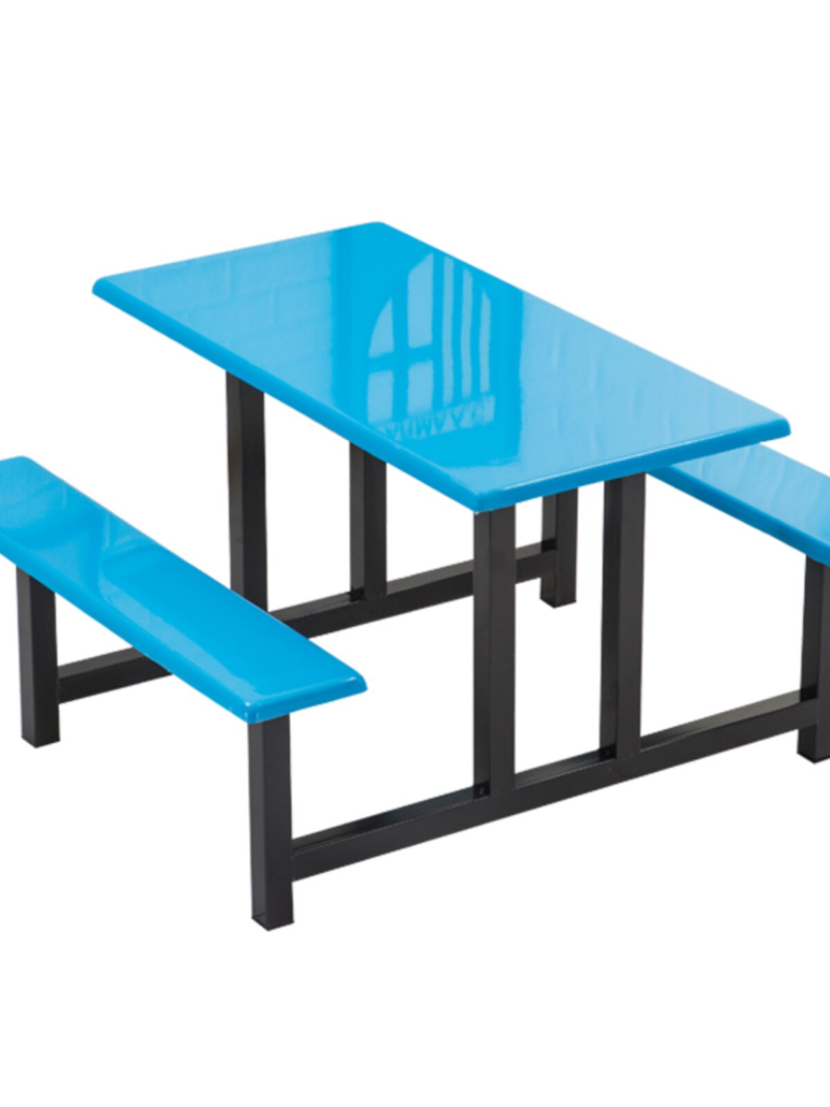 连体快餐桌椅4人6/8人学校学生员工餐厅饭堂不锈钢食堂餐桌椅组合