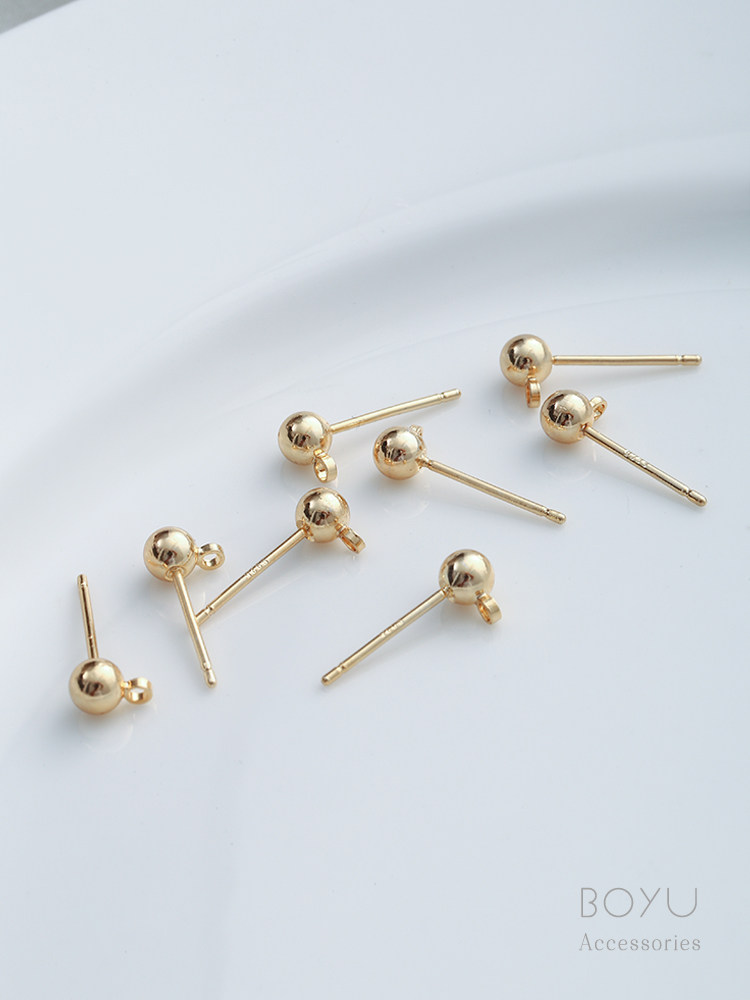 S DIY 귀걸이 액세서리 매달려 반지와 여성을위한 귀걸이 18K 골드 14K 골드 매달려 반지 콩 공 바늘 저자 극성