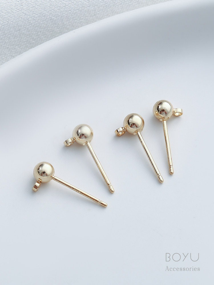 S DIY 귀걸이 액세서리 매달려 반지와 여성을위한 귀걸이 18K 골드 14K 골드 매달려 반지 콩 공 바늘 저자 극성