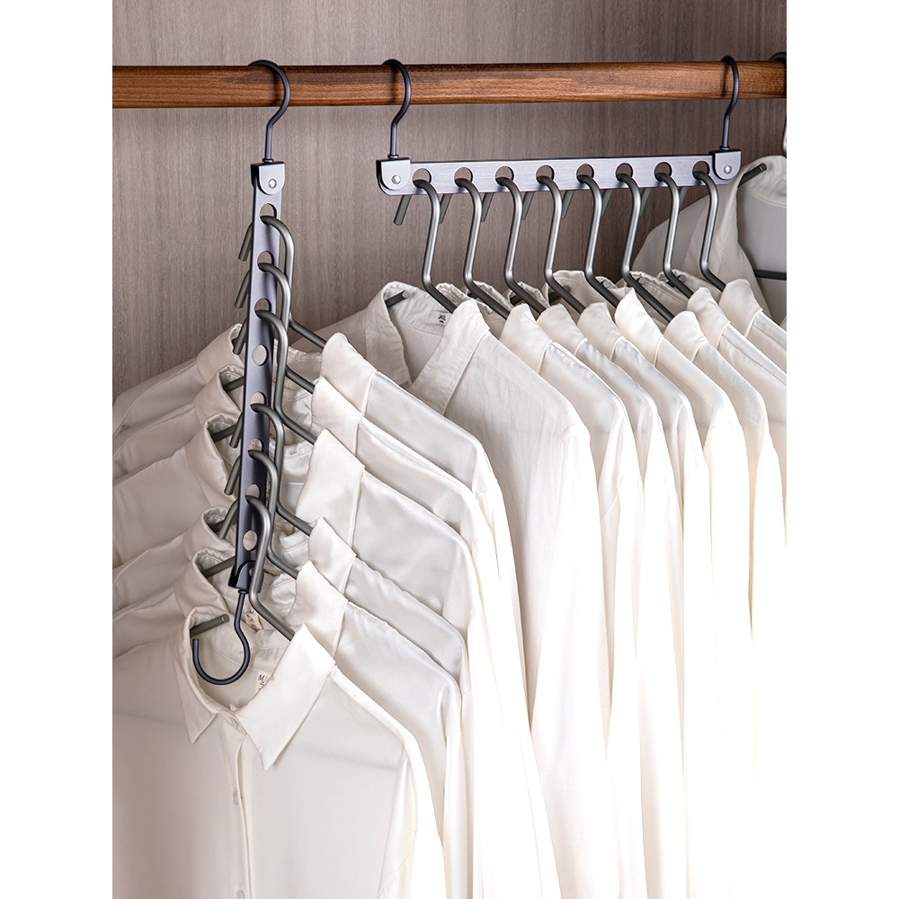 铝合金多孔衣架家用衣柜多功能收纳神器免叠衣旋转多层魔术挂衣架,收纳整理,金属衣架,淘宝优惠券,粉丝福利购,淘宝优惠卷