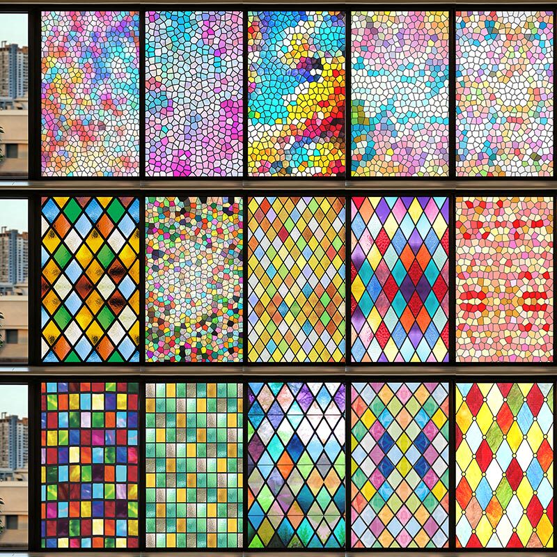 欧式复古玻璃贴膜定做彩绘艺术磨砂纸窗花膜遮挡自粘背胶静电免胶