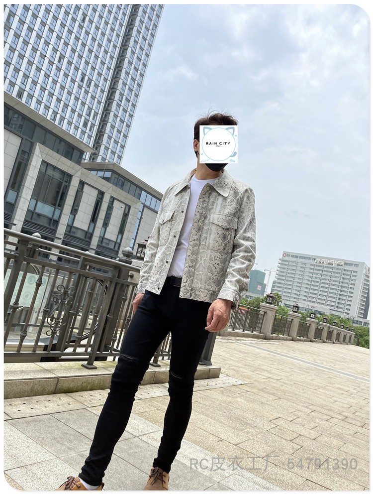 欧货土耳其蟒蛇皮衣夹克
