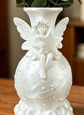 抱星星精灵花瓶欧式居家装饰小花瓶摆件甜美设计感创意设计摆件