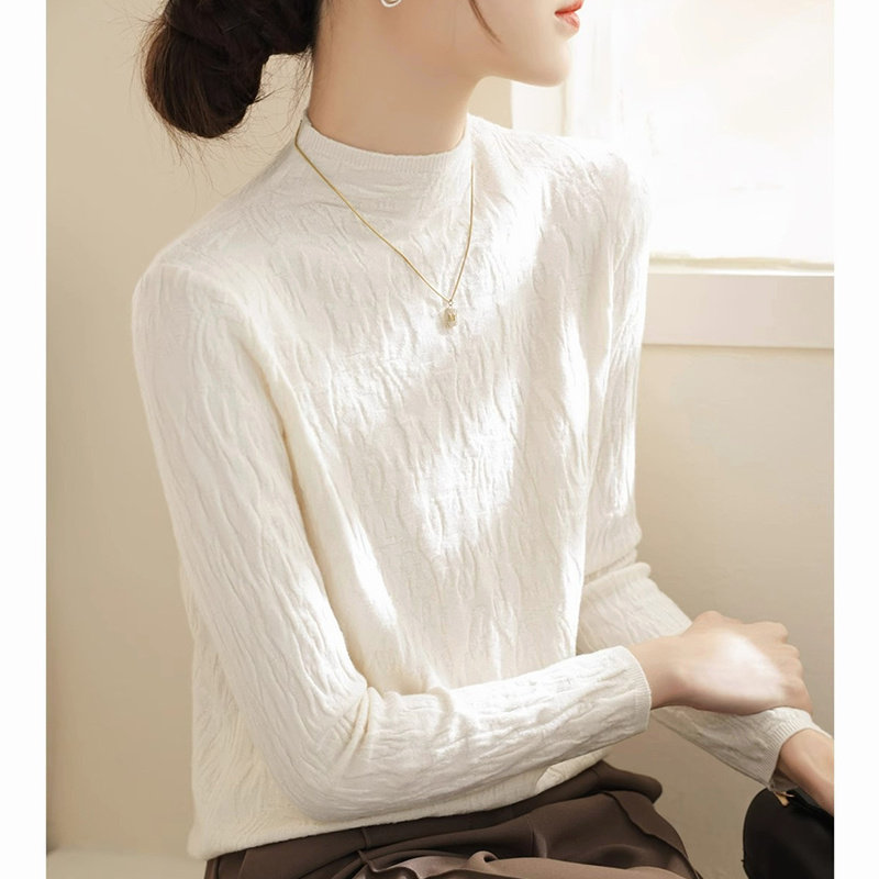 高级感百搭半高领针织打底衫