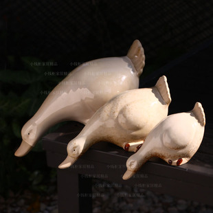 大中小 白鹅一家 搁板 陶瓷鹅-强烈促销不议价淘金币