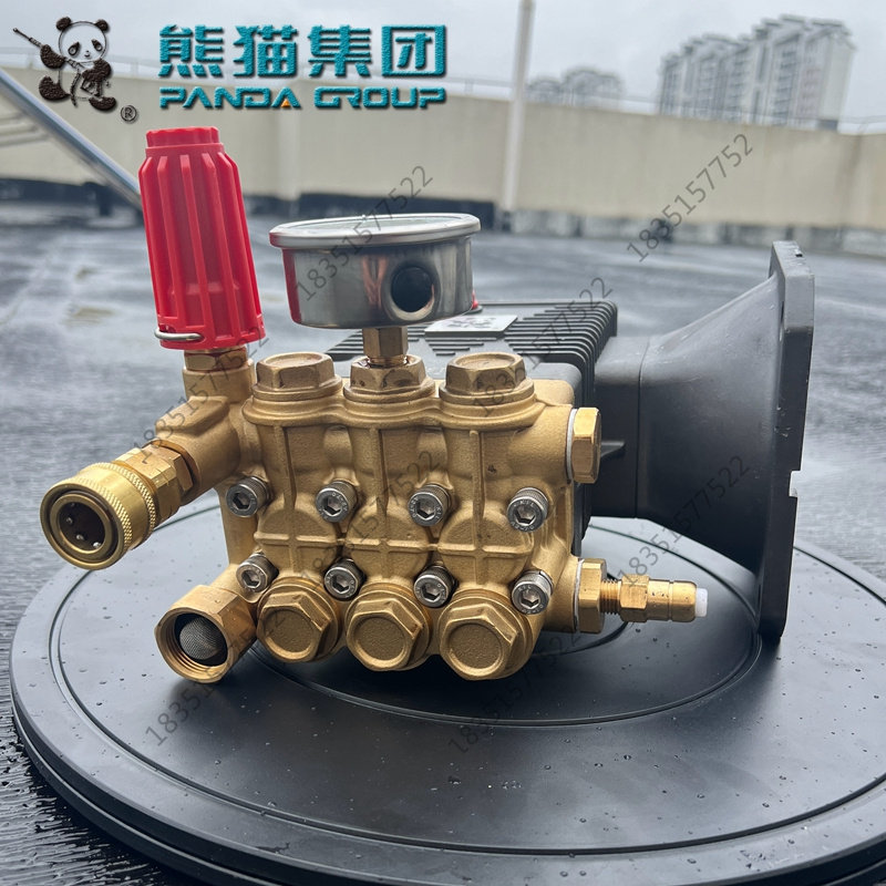 熊猫高压清洗机2515型曲轴箱铜块泵头商用洗车机水泵总成机油箱体