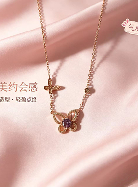 s925银蝴蝶项链轻盈百搭