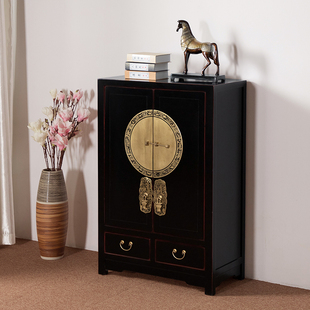 樟木客厅鞋柜门装饰柜实木小公寓覆古旧新中式隔断无障碍豪华入口