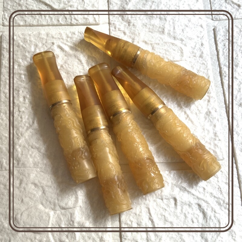 新款009黄牛角雕龙头烟嘴适合9mm滤芯粗细烟俩用