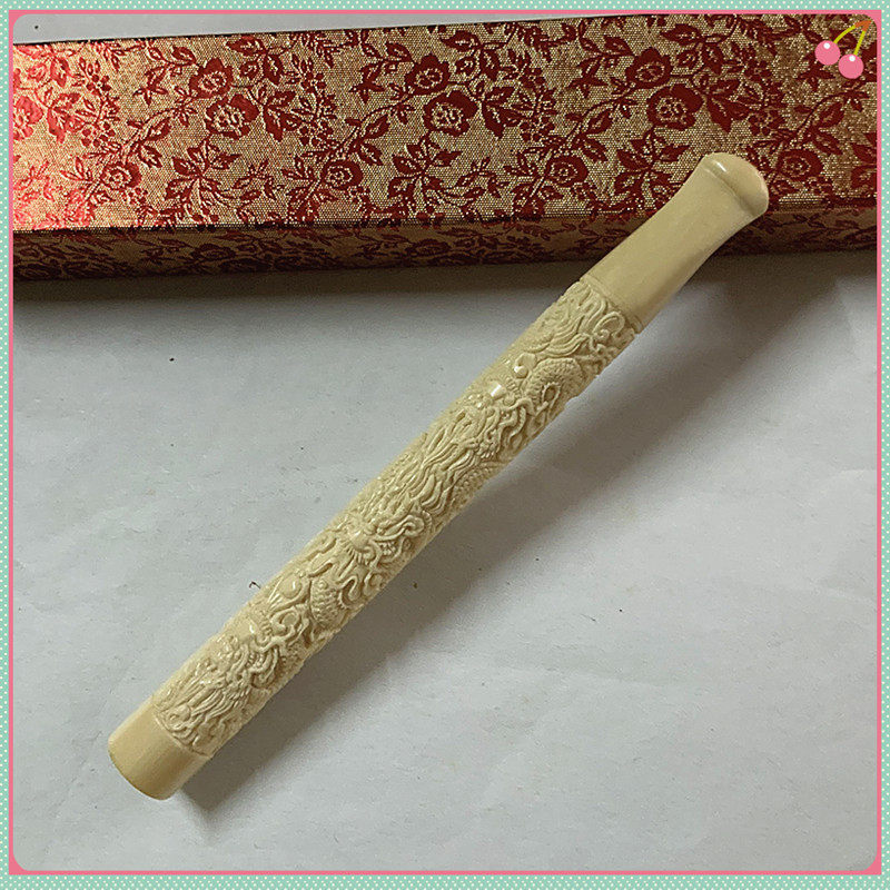 天然猛犸牙老牙雕刻五盘金龙烟嘴适合6mm滤芯粗细烟俩用可以加工