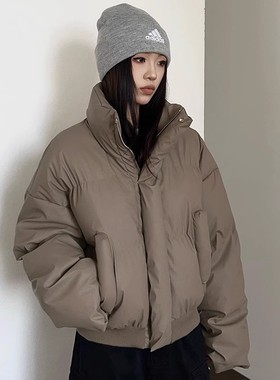 apocket美式复古加厚棉服男女cleanfit高街宽松短款立领棉衣外套