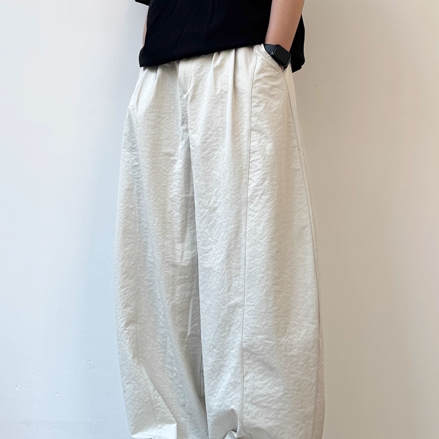 JOYZONE复古日系宽松薄款弯刀休闲裤男女春秋阔腿垂感拖地长裤潮