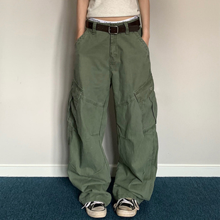 LIFEASAM美式复古工装裤男女春秋季潮牌宽松阔腿裤子高街休闲长裤