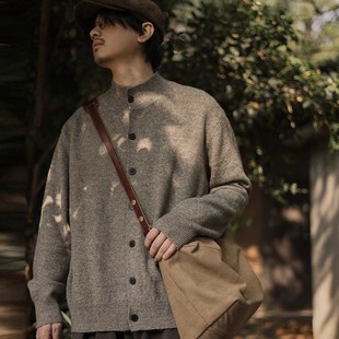 危机青年毛衣男秋冬针织衫开衫半高领日系复古内搭老钱风保暖外套