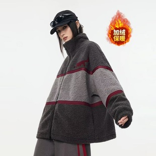 拓谷秋冬专柜女环保羊羔绒外套宽松加厚保暖棉衣潮牌毛毛外套