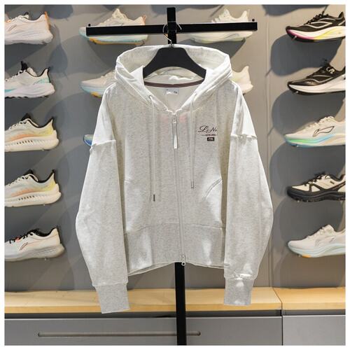 李宁2026春新女连帽拉链卫衣