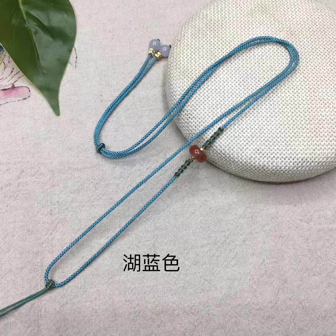 手工编织南红蜜蜡挂绳毛衣链玉坠