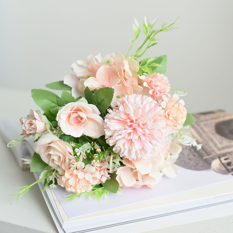 北欧手捧花仿真花束干花摆件假花塑料花客厅假花混合插花装饰
