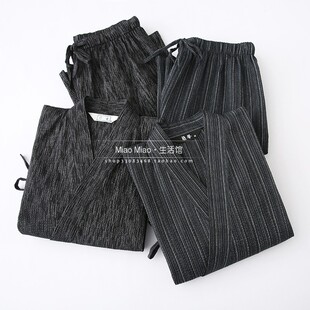 夏季 日式家居服男士短袖睡衣套装和服汉服甚平浴衣温泉汗蒸服