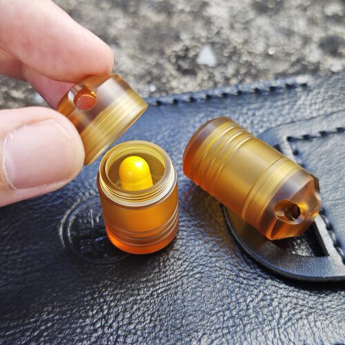 胶囊防水药罐钛合金盒救心丸药瓶分装送手编伞绳项链钥匙挂扣PEI