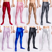 GAY伪娘光泽紧身健美打底裤 枪弹分离JJ套美体裤 男士 桃味丝：