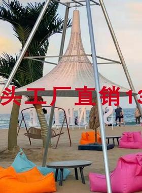 藤编户外茅草伞遮阳伞天然材料