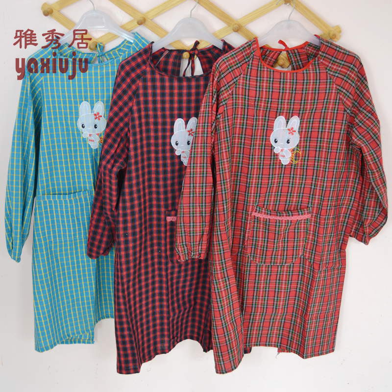 2件包邮带袖围裙/反穿衣/纯棉布罩衣/清洁服/防尘衣五色可选