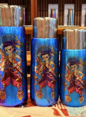 TUNE-PATTERN纯钛杯磁吸盖彩钛焕金焖茶保温杯精品定制哪吒闹海