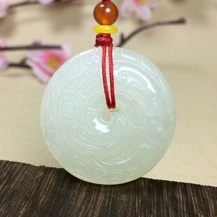 新品吉祥平安扣挂件饰品锁骨链 和田白玉吊坠礼品情人节男女