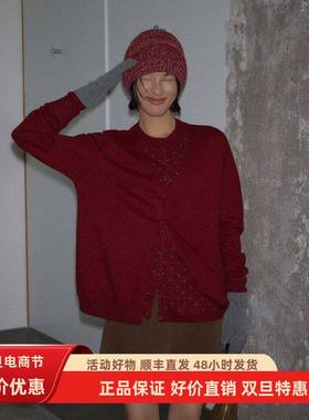 UNITY MODE 圣诞氛围感绵羊毛波点假两件毛针织衫女冬上衣251505