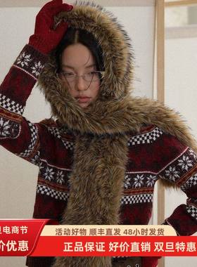 UNITY MODE 圣诞氛围感绵羊毛费尔岛立领毛衣女冬打底衫251396