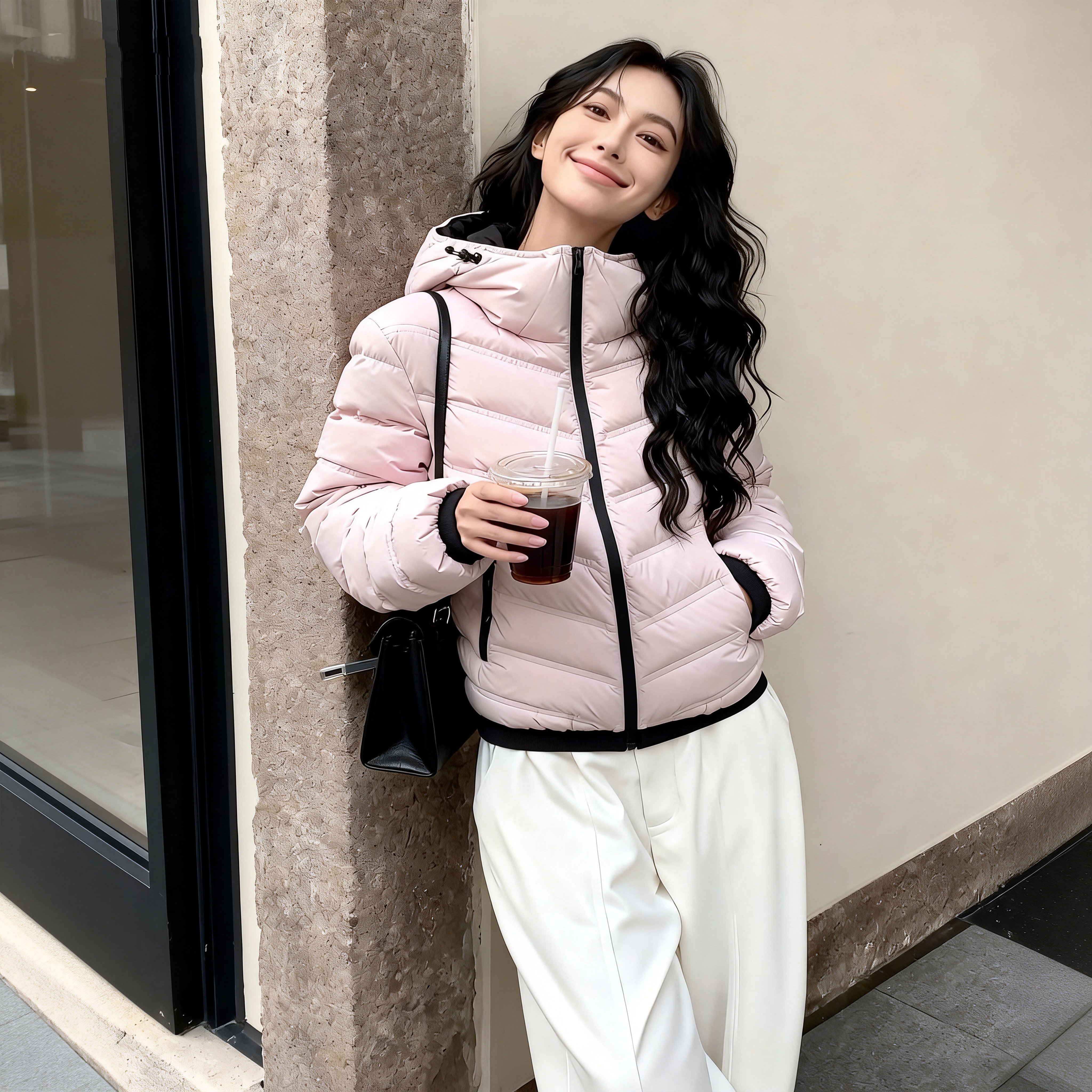 甜美粉色棉袄棉服女短款超好看小个子排骨冬季棉衣外套2025年新款,女装/女士精品,棉衣/棉服,淘宝优惠券,粉丝福利购,淘宝优惠卷